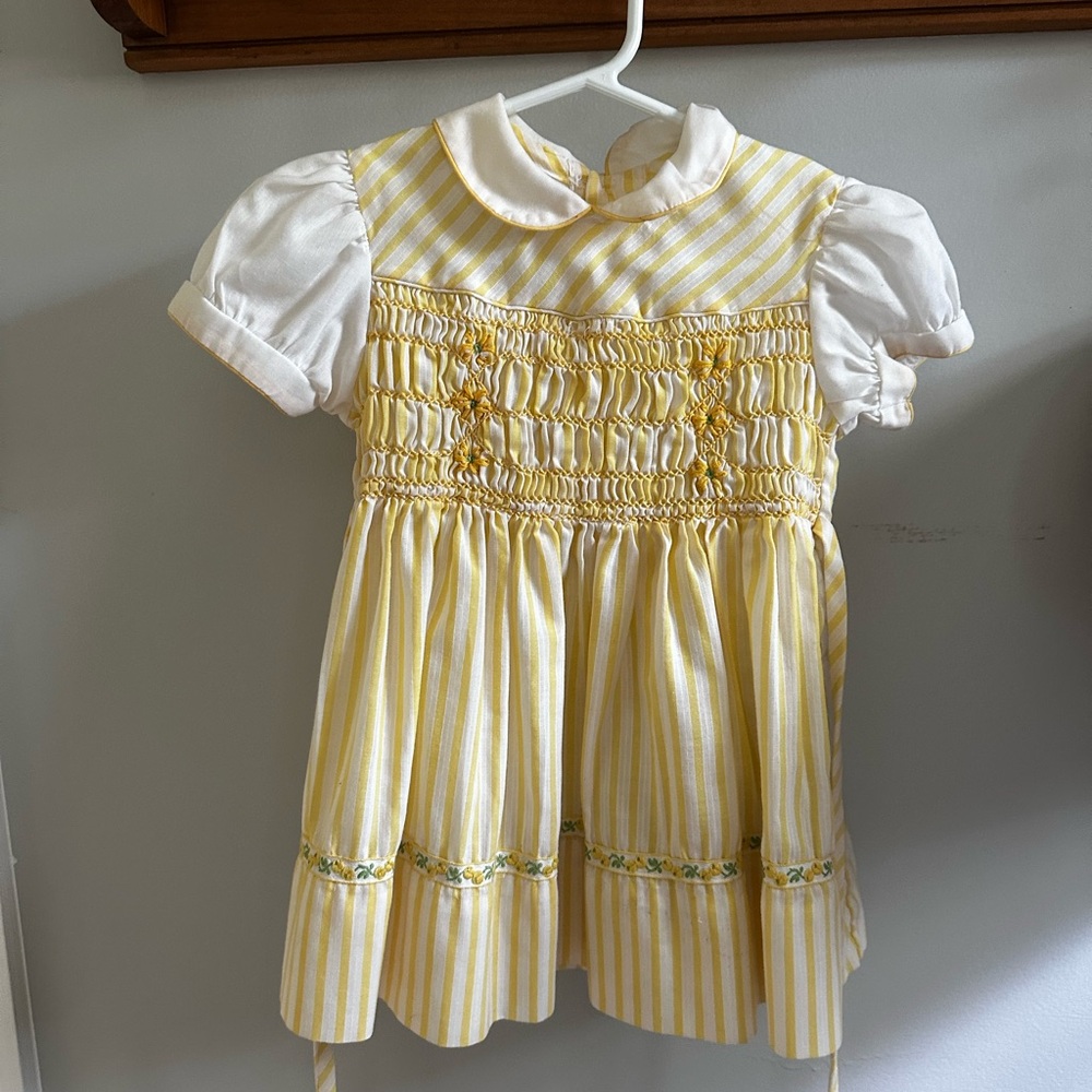 Charming Yellow and White Striped Baby Dress